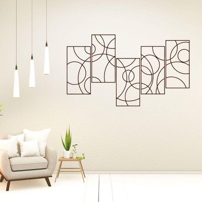 Quadro De Parede Molduras 5 Peças Em Mdf-marrom