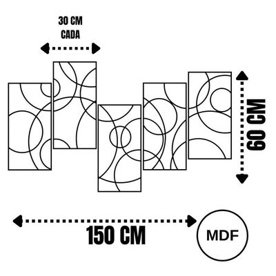 Quadro De Parede Molduras 5 Peças Em Mdf-marrom
