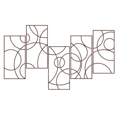 Quadro De Parede Molduras 5 Peças Em Mdf-marrom
