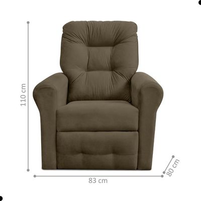 Poltrona Reclinável Para Descanso Thalia Suede Cappuccino