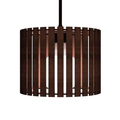 Luminária Pendente Tóquio Modelo Ripado - Marrom