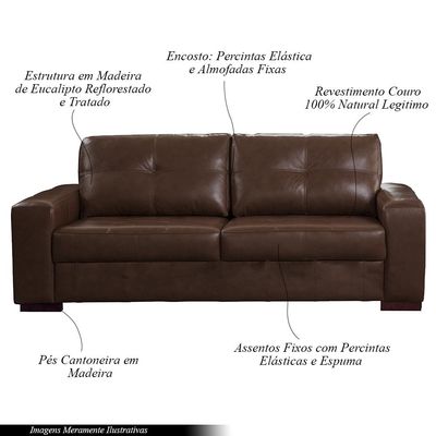Sofá Decorativo 2 Lugares Turim 150cm Couro Caramelo G58 - Gran Belo