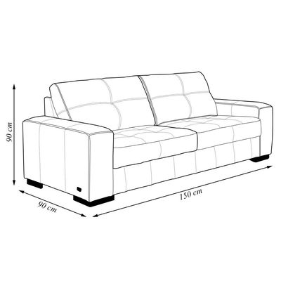 Sofá Decorativo 2 Lugares Turim 150cm Couro Caramelo G58 - Gran Belo