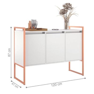 Conjunto Buffet Industrial 2 E 3 Portas Branco Cobre