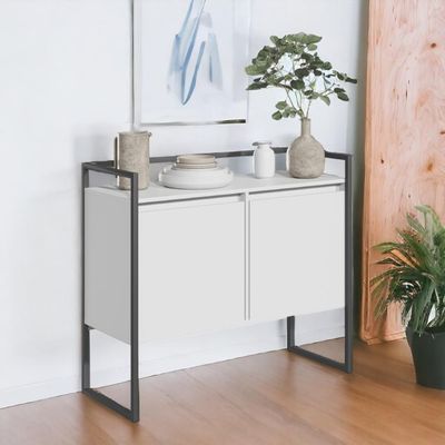Aparador Junior Luxo 2 Portas Branco Preto