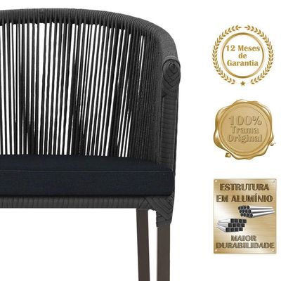 Mesa Com 6 Cadeiras De Jantar Noronha E12 Trama Original Preto
