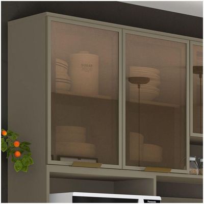 Armário Aéreo 02 Portas De Vidro 80 Cm Connect Henn Duna