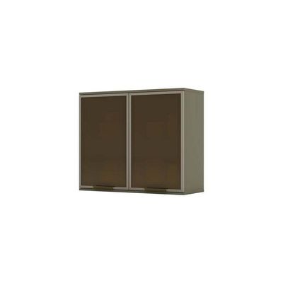 Armário Aéreo 02 Portas De Vidro 80 Cm Connect Henn Duna