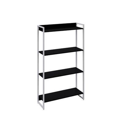 Estante Dynamica 80x30x146cm C/04 Prateleiras Preto ônix / Est.branca Preto ônix / Est.branca