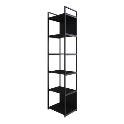 Estante Alta C/06 Prateleiras 185x45x33cm C/fundo Yon Preto Tx/est.preta Preto Tx/est.preta
