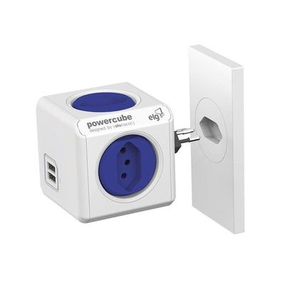 Powercube Original Pwc-r4u Elg Azul 4 Tomadas + 2 Usb