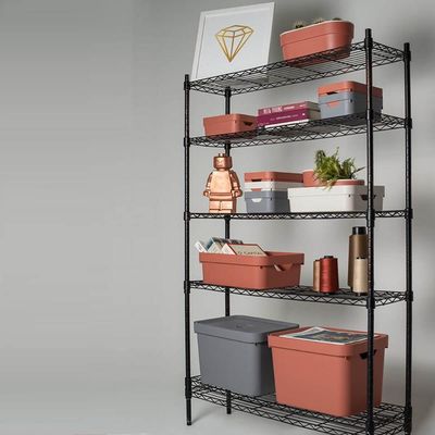 Kit 2 Caixas Organizadoras 32 Litros Tampa Cesto Brinquedos Chumbo