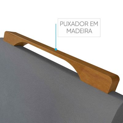 Conjunto Sala De Jantar Mesa Tampo De Vidro 4 Cadeiras Lisboa Mundial Móveis Mel/Cinza Mel/Cinza