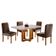 Conjunto Sala De Jantar Lisboa 4 Lugares Mesa E Cadeiras Moveis Mix Mel Com Off-white Marrom Burguês