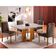 Conjunto Sala De Jantar Lisboa 4 Lugares Mesa E Cadeiras Moveis Mix Mel Com Off-white Marrom Burguês