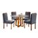 Conjunto Cristal Mesa 1,2m 4 Cadeiras Maciça Móveis Mundial Mel/off-white/cinza Profundo