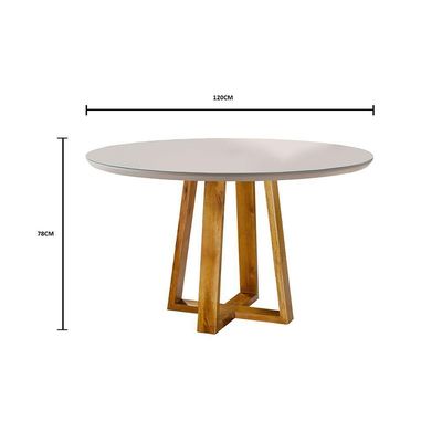 Conjunto Cristal Mesa 1,2m 4 Cadeiras Maciça Móveis Mundial Mel/off-white/cinza Profundo