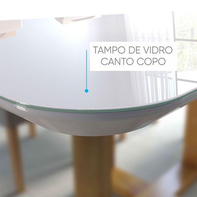 Mesa de Jantar Lisy com 4 Cadeiras Safira Móveis Mundial Mel/Cinza