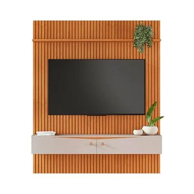 Painel Riso Ripado 2,18x1,82cm Com Nicho Jcm Cinamomo/off