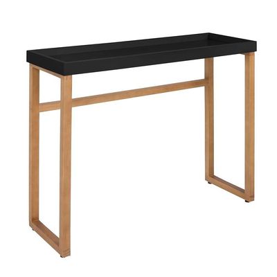 Aparador Bancada Estilo Industrial Slim Pés Madeira Macica Preto