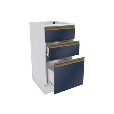 Balcão 3 Gavetas Kappesberg Celeste 100% Mdf Branco-azul Profundo 40cm