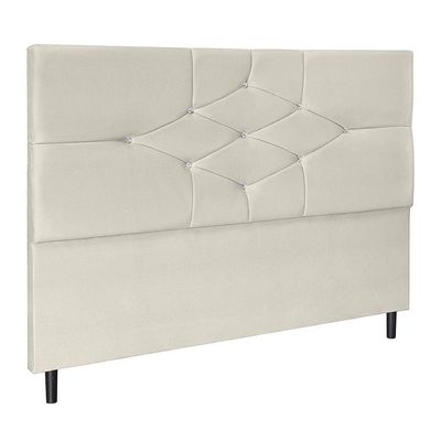 Cabeceira T Cross Bege Estofada Para Cama Box Solteiro 94cm Quarto Luxo