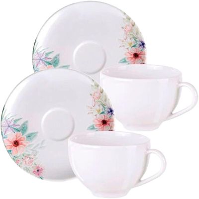 Kit Jogo Xicaras 2 Pessoas 2 Pçs Tramontina Floratta 250ml