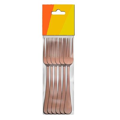Conjunto Garfos 6 Peças Refeição Inox Rose Gold Luxo Rústico