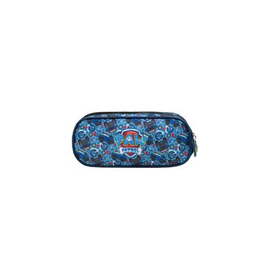 Estojo Escolar Masculino Médio Patrulha Canina Chase Azul U / Azul