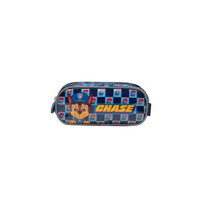 Estojo Escolar Masculino Médio Patrulha Canina Chase Azul U / Azul
