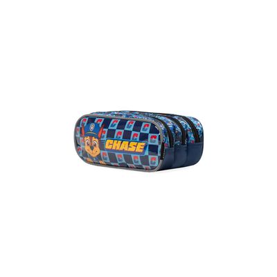 Estojo Escolar Masculino Médio Patrulha Canina Chase Azul U / Azul