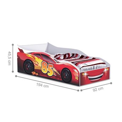 Cama Carro De Solteiro Verona Raio Vermelho