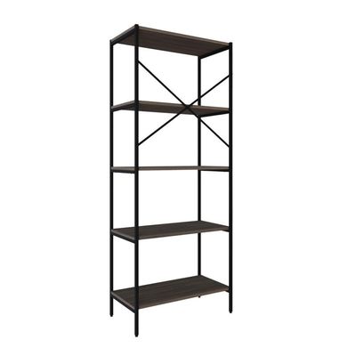 Estante C/05 Prateleiras 152x60x33cm Tub Tueh1565 Nogal - Est.preta Nogal / Est.preta