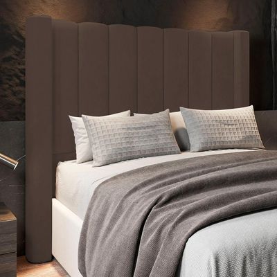 Cabeceira Casal Queen Cama 160cm Claire I02 Veludo Marrom - Mpozenato