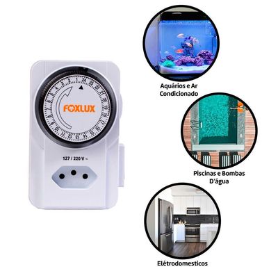 Timer Temporizador Programador Analógico Bivolt Foxlux