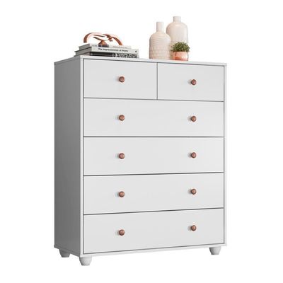Cômoda Retrô Itally Branco 6 Gavetas