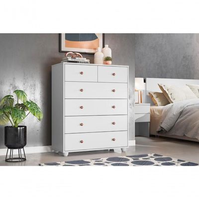 Cômoda Retrô Itally Branco 6 Gavetas