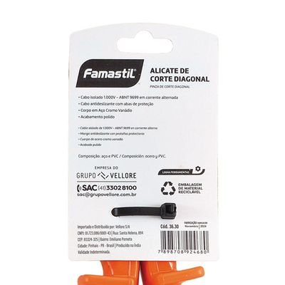 Alicate De Corte Diagonal 6 1000v Famastil
