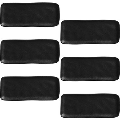 Jogo 6 Travessas Sushi 22x9cm Orgânico Preto Matte Cerâmica Porto Brasil