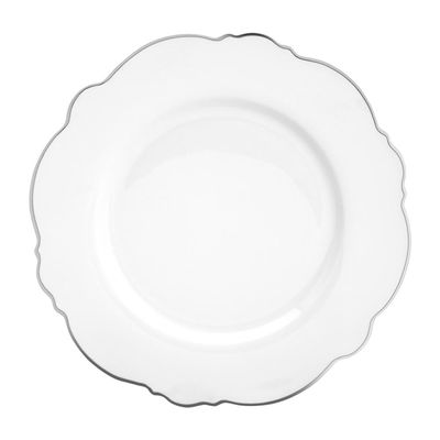 Jogo de jantar em porcelana Wolff Maldivas 42 peças filete prata 18178