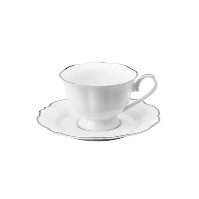 Jogo de jantar em porcelana Wolff Maldivas 42 peças filete prata 18178