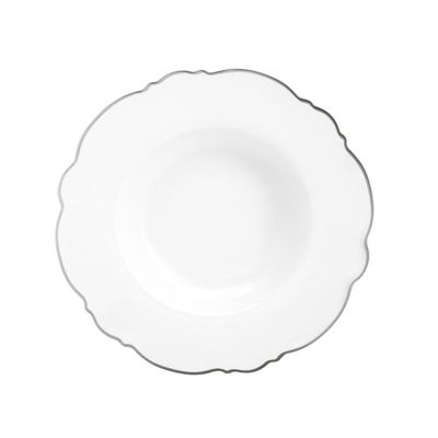 Jogo de jantar em porcelana Wolff Maldivas 42 peças filete prata 18178