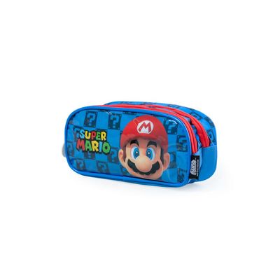 Estojo Escolar Masculino Premium Mario Azul U / Azul