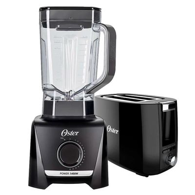 Kit Liquidificador 1400 Full E Torradeira Black Oster 220V