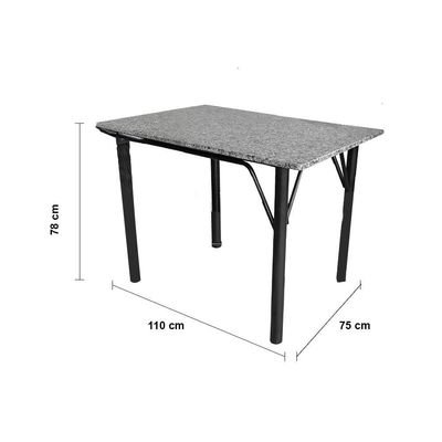 Mesa de Jantar Retangular Famais Noruega com 4 Cadeiras Preto