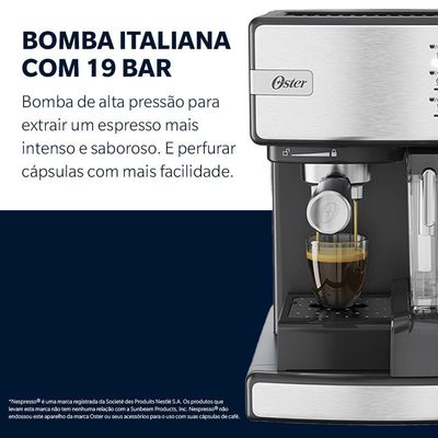 Cafeteira Espresso Oster Nova Primalatte Inox 110V