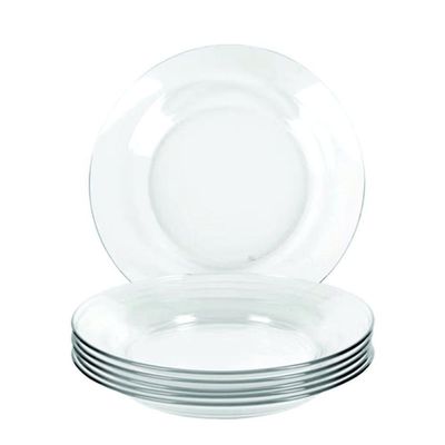 Kit Jogo Prato Fundo Sopa Transparente 10 Peças 22,5cm