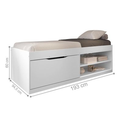 Cama Box Sapateira Tien Branco Com Colchão