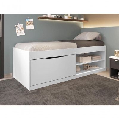 Cama Box Sapateira Tien Branco Com Colchão