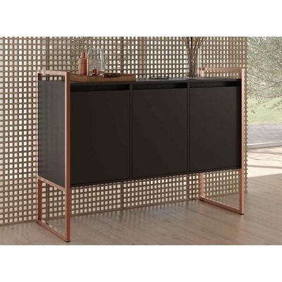 Buffet 3 Portas Rouxe Preto Cobre